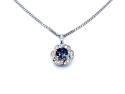 Silver Blue Topaz Cluster Pendant & Chain