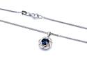 Silver Blue Topaz Cluster Pendant & Chain