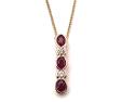 9ct Yellow Gold Ruby & Diamond Pendant & Chain
