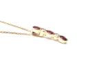 9ct Yellow Gold Ruby & Diamond Pendant & Chain