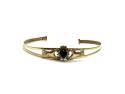 9ct Yellow Gold Garnet & CZ Bangle