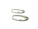 9ct White Gold Oval Hoop Earrings