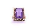 9ct Yellow Gold Amethyst Solitaire Ring