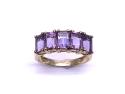 9ct Yellow Gold Amethyst 5 Stone Ring