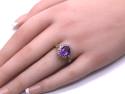 9ct Yellow Gold Amethyst & Diamond Ring