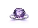 18ct White Gold Amethyst Solitaire Ring