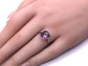 18ct White Gold Amethyst Solitaire Ring