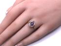 9ct Amethyst, Ruby & Diamond Ring