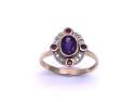 9ct Amethyst, Ruby & Diamond Ring