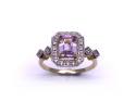9ct Yellow Gold Kunzite & Diamond Ring
