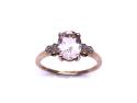 9ct Morganite & Diamond Ring