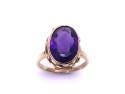 9ct Yellow Gold Amethyst Solitaire Ring
