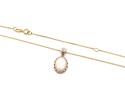 9ct Yellow Gold Opal & Diamond Pendant & Chain