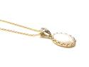 9ct Yellow Gold Opal & Diamond Pendant & Chain
