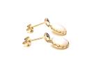 9ct Yellow Gold Opal & Diamond Drop Earrings