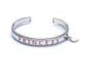 Silver Babies Pink Princess Heart Bangle