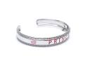 Silver Babies Pink Princess Heart Bangle