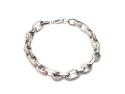 Silver Rhodium Plated CZ Figaro Belcher Bracelet