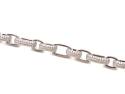Silver Rhodium Plated CZ Figaro Belcher Bracelet