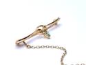 15ct Apatite & Diamond Bar Brooch