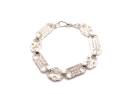 Silver Stars & Bars Bracelet 8 Inch
