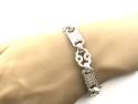 Silver Stars & Bars Bracelet 8 Inch