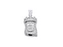 Silver CZ Jesus Christ Head Pendant