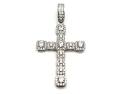 Silver CZ Cluster Cross Pendant