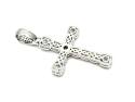 Silver CZ Cluster Cross Pendant