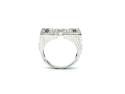 Silver Curb Side CZ Dad Ring