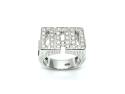 Silver Curb Side CZ Dad Ring