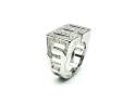 Silver Curb Side CZ Dad Ring