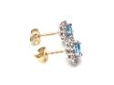 9ct Blue Topaz & Diamond Cluster Earrings 0.33ct