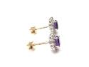 9ct Amethyst & Diamond Cluster Earrings 0.33ct