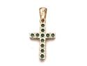 9ct Yellow Gold Emerald Cross Pendant
