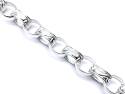 Silver Oval Engraved Belcher Bracelet 8 Inch