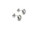 Silver CZ Round Cluster Earrings