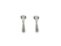 Silver CZ Crossover Half Hoop Earrings