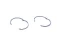 Silver Diamond Cut Hinged Sleeper Earrings 14mm