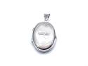 Silver Oval Heart Floral Locket