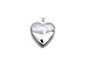 Silver Double Heart Locket Pendant 20mm