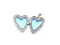 Silver Double Heart Locket Pendant 20mm
