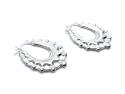 Silver Oval Creole Hoop Earrings
