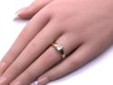 9ct Yellow Gold Diamond 2 Stone Ring