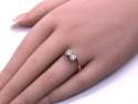 9ct Yellow Gold Diamond 2 Stone Ring
