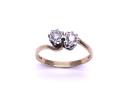 9ct Yellow Gold Diamond 2 Stone Ring