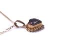 9ct Yellow Gold Garnet Pendant & Chain