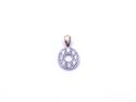 9ct Yellow Gold CZ Initial 'O' Pendant