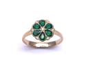 18ct Yellow Gold Emerald & Diamond Ring
