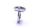 Platinum Sapphire & Diamond Shield Cluster Ring